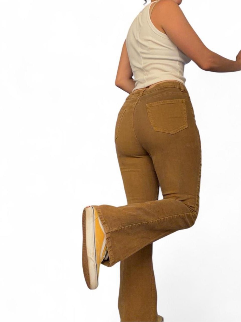 Y2K Vintage Bell Bottom Corduroy Pants, Size 11 (modern 27” waist)